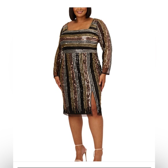 Plus Size Sequined Cutout-Back Dress.           A - Picture 1 of 9